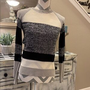 Striped Black and Gray Sweater
